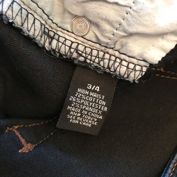 Rue 21 High Waist Denim Shorts Womens Size 3 Button Fly Stretch Dark Wash - Picture 9 of 12